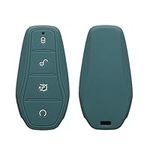 kwmobile Key Cover Compatible with BYD Atto 3 / Han/Tang/Dolphin/Yuan/Seal - Soft Silicone Car Key Fob Holder Protector Case - Arctic Night