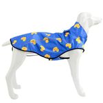 Mile High Life | Dog Raincoat | Adjustable Water Proof Pet Clothes | Lightweight Rain Jacket with Reflective Strip | Easy Step in Closure, Blue Duck, Large