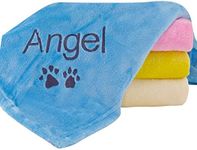 Personalized Dog Blanket with Embroidered Name and Paws - Comfortable and Cozy Custom Dog Blanket for Couch, Bed, Car - Water Resistant Pet Fleece Blanket for Dogs and Cats