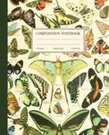 Composition Notebook College Ruled: Luna Moth Butterfly Vintage Botanical Illustration | Cute Aesthetic Journal For Girls, Teens, Women | Wide Lined