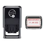 SD4U Word and Date Stamp Self Inking - Received and Changeable Date in Red Ink