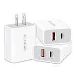 USB C Charger Block, 3 Pack 20W Dual Port QC+PD Power Adapter Cube, USBC Fast Wall Charger Plug Brick Charging Block for iPhone 15 14 13 12 11 Pro Max XS XR X SE 8 7 6 Plus, iPad, AirPods, Samsung, LG