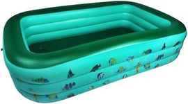 CACSPS Inflatable Swimming Pools, 99" X 63" X 20"Full-Size Inflatable Pool for Kids and Adults, Durable Family Lounge Pool, Kiddie Pool for Backyard, Garden or Indoor (Green)