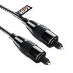 rhinocables Toslink Optical Audio Cable with Gold-plated Contacts, Digital Audio Optical Cable for Soundbar to TV, Home Theater or Game Console (0.5m)