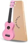 POMAIKAI Soprano Ukulele for Beginners, 21 Inch Ukulele Wood Toddler Guitar Small Hawaiian Ukalalee Starter (Pink)