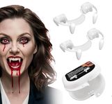 Halloween Vampire Fangs, Retractable Vampire Tooth Cosplay Horror Theme Costume Party, No Gum Irritation Reusable Vampire Teeth for Halloween Decoration, 2 Pairs