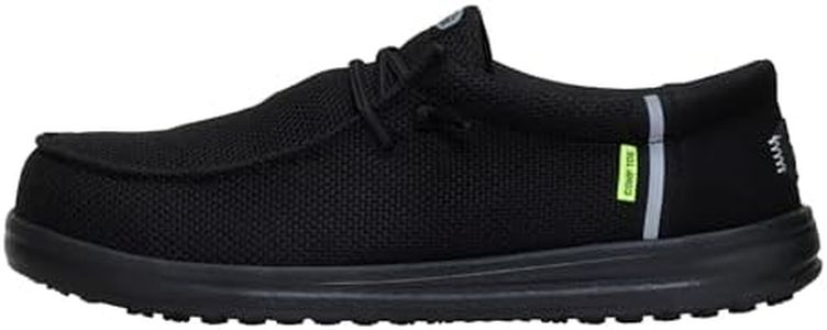 HEYDUDE Wally Work CT Wide Black/Black Size 13, Mens Shoes, Slip-on Loafers, Comfortable & Light-Weight