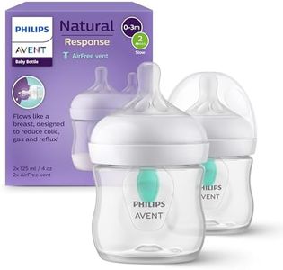 Philips Avent, Biberons à Réponse Naturelle de 125 ml avec valve AirFree, sans BPA, pour les bébés de 0 mois et +, Lot de 2, modèle SCY670/02