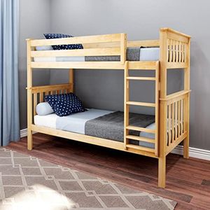 Max & Lily Twin Bunk Bed Frame, Solid Wood
