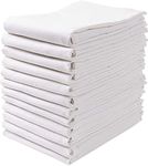 [18 Pack] Flour Sack Kitchen Dish Towels - Lint Free Soft 100% Ring Spun Cotton - Large 28x28 - White