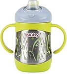 Nuby Clik It 220ml Non Spill, Leakproof, Stainless Steel, Insulated Thermos Bottle with Easy Grip Handle - 6m+ for Baby, Children & Toddlers for Drinking Juice, Milk & Water