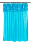 Carnation Home Fashions Jasmine Fabric Shower Curtain, Cyan Blue