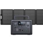 BLUETTI Solar Generator EB3A with 120W Solar Panel Included, 268Wh Portable Power Station w/ 1 600W (1200W Surge) AC Outlets, LiFePO4 Battery Backup for Outdoor Camping, Trip, Power Outage