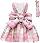 PETCARE Plaid Dog Dress Bow Tie Harness Leash Set for Small Dogs Cats Girl Cute Princess Dog Dresses Spring Summer Puppy Bunny Rabbit Clothes Chihuahua Yorkies Pet Outfits