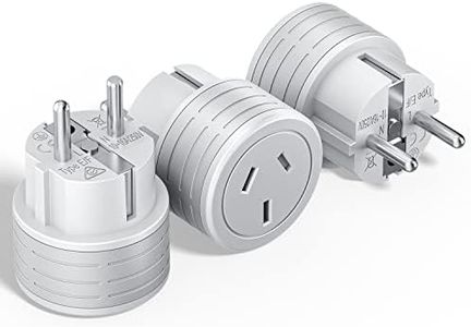 HEYMIX EU Travel Adapter, AU to EU Universal Travel Plug, EU to AUS International Power Adapter, Europe to Australia Travel Power Plug for Spain,Italy,German,France,Polan,Switzerland,Belgium (3-Pack)