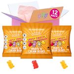 SAVVY Sweets Fruits & Cream Bears - Great Tasting Prebiotic Vegan Gummy Bears, Low Sugar, High Fibre, Gluten-Free, 72 Calories, 12-Pack