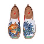 UIN x FatCatArt Collaboration Women's Art Travel Shoes Slip On Casual Loafers Lightweight Comfort Fashion Sneaker Toledo Ⅰ Love Irises' Smell (5)