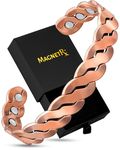 MagnetRX® Copper Magnetic Bracelets – Effective Pure Copper Bracelet for Men and Women – Copper Cuff Adjustable Bracelet Bangles (Twisted Copper)