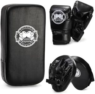 Cididu 3-in-1 Kids Boxing Set, Punching Gloves Mitts Kick Pad for Beginners, Sports Kickboxing Training Set for Youth Child Boxing, Karate, Taekwondo, Muay Thai, MMA Training