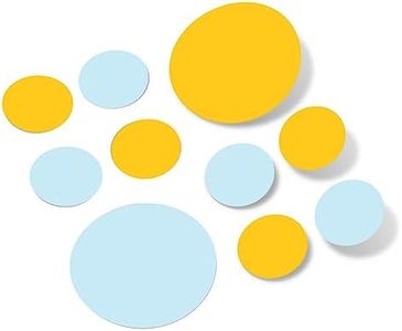 Set of 30 - Circles Polka Dots Vinyl Wall Graphic Decals Stickers (Baby Blue/Yellow)