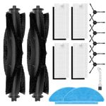 Jegehoyo Accessories Kit for Tikom L9000, L8000 for Lubluelu SL60D, for Laresar L6 Nex, for HONITURE Q6 SE Robot Vacuum Cleaner Parts, 2 Roller Brushes, 4 Filters, 2 Mop Pads, 6 Side Brushes