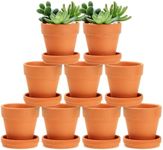 Juvale 9 Pack Small Terracotta Pots with Saucers for Succulents, Clay Flower Planters with Drainage Holes for Indoor, Outdoor Plants, Cactus, Arts and Crafts Projects (3 in)