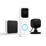 Blink Video Doorbell + Sync Module 2 + Blink Mini (Black) | Two-way audio, HD video, long-lasting battery life, motion detection, chime app alerts, Works with Alexa (White)