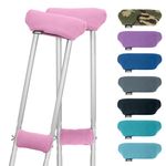 Crutch Comfort Deluxe Soft Fleece & Foam Crutch Accessory Set (Pink)