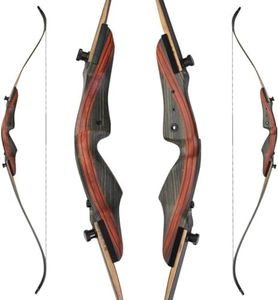 60" 62" Archery Takedown Recurve Bow 20-50 Lbs Beginner Archery Recurve Bow Traditional Longbow Right Hand (Black, 30 lbs)