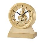 Bulova Golden Eye Tabletop Clock, Brass