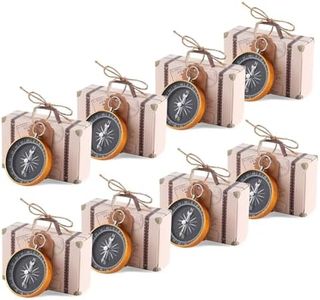 20 Pezzi Mini Valigie Vintage Di Carta, Mini Scatole Di Caramelle Vintage, Scatole Di Caramelle A Forma Di Mini Valigia Con Bussola Per Matrimonio, Compleanno, Viaggio Party Themed, 8 X 3 X 5 cm