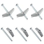 Jersvimc 30Pcs 1/4 x 3 Inch Round Head Toggle Bolt and Wing Nut, Metal Toggle Bolts Heavy Duty Wall Anchor Bolts Molly Screws for Drywall Wood Hanging Item