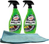 Turtle Wax Heavy Duty All Wheel and Tire Cleaner (23 oz) Bundle with Microfiber Cloth (3 Items)