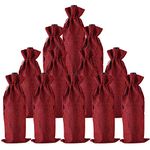 LZYMSZ 12PCS Wine Bags, Reusable Wine Bottle Gift Bags with Drawstring, Cheers Wine Bags for Christmas Wedding Birthday (Red)