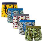 Cczmfeas Boy's Boxer Briefs Comfortable Cotton Short Toddler Underwear Set (I, 6-8 Years) 5 pack