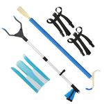 Premium 4-Piece Hip Knee Replacement Kit, Hip Kit-Dressing Stick, Sock Aid, Pants Helper and 32" Grabber Reacher Tool, Ideal for Recovering from Hip Replacement, Knee Or Back Surgery