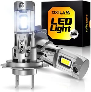 OXILAM H7 LED Bulb, 40000LM 900% Super Bright, 1:1 Size No Adapter Required, Non-polarity Plug and Play, 6500K Cool White Fog Light, Pack of 2