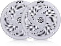 Pyle Marine Speakers - 5.25 Inch 2 Way Waterproof and Weather Resistant Outdoor Audio Stereo Sound System with 240 Watt Power and Low Profile Slim Style - 1 Pair - PLMRS5W (White)