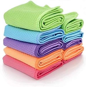 Microfiber Glass Cleaning Cloth Pack of 10,Lint Free,Streak Free,Reusable,Durable Absorbent Cleaning Cloth for Windows Cars Mirrors Stainless Steel Polishing