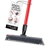 Tyroler Japanese Silicone Broom | 30cm Swiveling Head Floor Brush | Pet Hair Removal Broom with 140cm Handle | Magic Brush Cleaner with Dust-Catching System | Ideal Carpet Broom for Dust, Hair & Lint