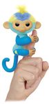 FINGERLINGS - Leo - Baby Monkey Interactive Blue - Electronic Plush Toy for Children from 5 Years Old - Interactive Animal That Clamps to Finger, Funny Reactions - 70 Sounds - Gift Idea Lansay