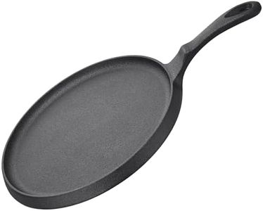 Navaris Cast Iron Griddle Pan - Durable Pancake Pan Also for Pizza, Tortilla, Dosa, Tawa, Roti, etc - Bakestone for Bread & Welsh Cakes - Suitable for Induction Hob, 10" (25.4 cm)