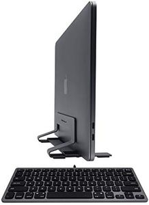 Macally Mini Space Grey Keyboard and an Adjustable Space Grey Vertical Laptop Stand, Classy Mac Accessories