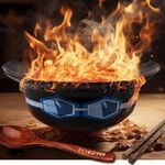 shiningsoul 3 PCS SABO Hat Bowl Set (Black Ceramic Bowl + Carve ONEPIECE Wooden spoon & Chopsticks) Dishwasher & Microwave Safe - Good Gift for Anime Fans