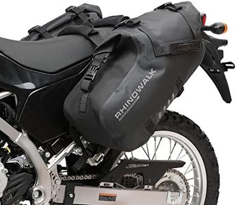 HUNTVP Motorcycle Waterproof Saddlebags - Universal Storage Tool Bag for Motorbike 18L (2 * 9L) 1 Pair (Black-M)
