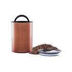 Airscape Stainless Steel Coffee Canister | Food Storage Container | Patented Airtight Lid | Push Out Excess Air Preserve Food Freshness (Brushed Copper, Medium)