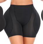 YINGKE Women's Seamless Control Panty Knickers Removable Pads Shapewear Underwear Butt Lifter Boyshorts (3XL, Low Black)