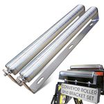 Ultimation Pack of 2 | 10" Long Roller & Bracket Set |1.5" Diameter | Galvanized Steel | Industrial Use | Easy Install | Reliable & Sturdy for Your Conveyor Needs | Can Be Used As Kayak Roller Loaders