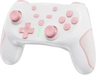 Matbip Switch pro controller, Wireless Pro Controller for Switch/Switch Lite/Switch OLED, switch controller with 2 back buttons, 3-level TURBO adjustable (Pink)