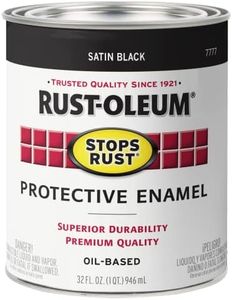 Rust-Oleum 7777502 Protective Enamel Paint Stops Rust, 32-Ounce, Black Satin Finish, 1 Quarts (Pack of 1)